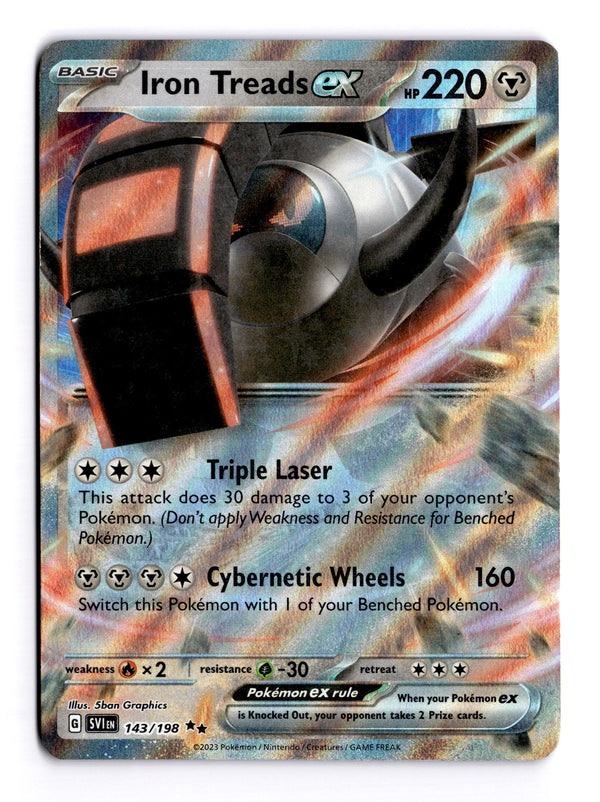 Carta Pokémon Iron Treads ex · Scarlet & Violet #143/198 (NM) — pieza única en Moon's Collectibles México