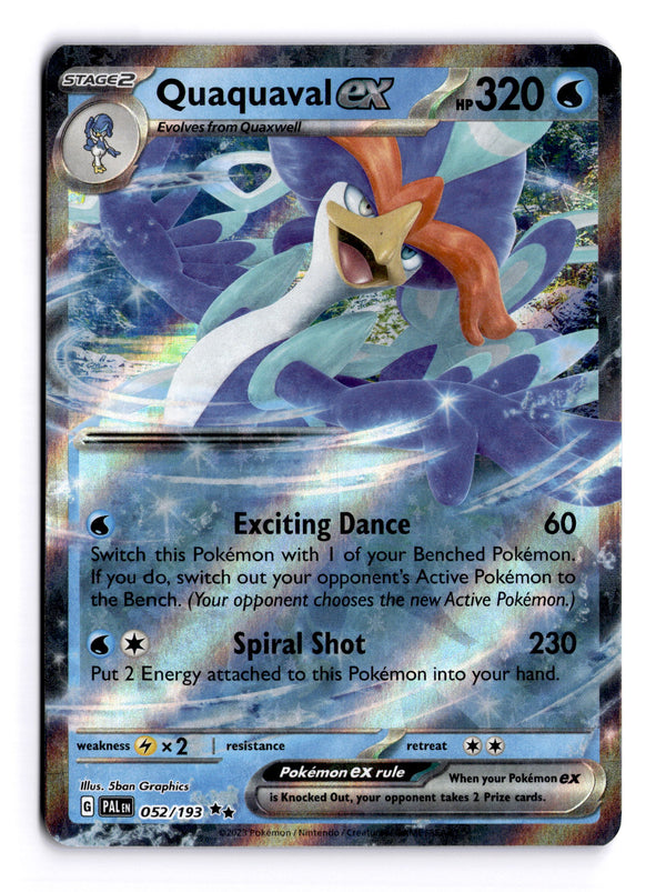 Carta Pokémon Quaquaval ex · Paldea Evolved #052/193 (NM) — pieza única en Moon's Collectibles México