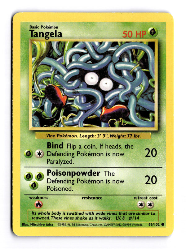 Carta Pokémon Tangela · Base #66/102 (DMG) — pieza única en Moon's Collectibles México