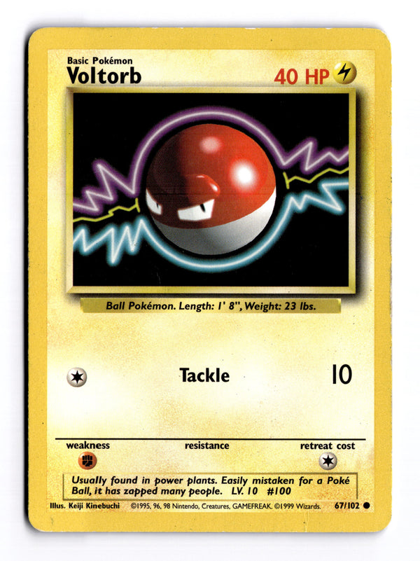 Carta Pokémon Voltorb · Base #67/102 (HP) — pieza única en Moon's Collectibles México