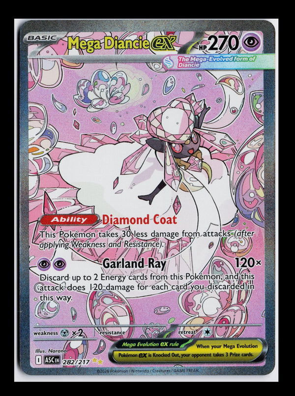 Carta Pokémon Mega Diancie ex · Ascended Heroes #282/217 (NM) — pieza única en Moon's Collectibles México
