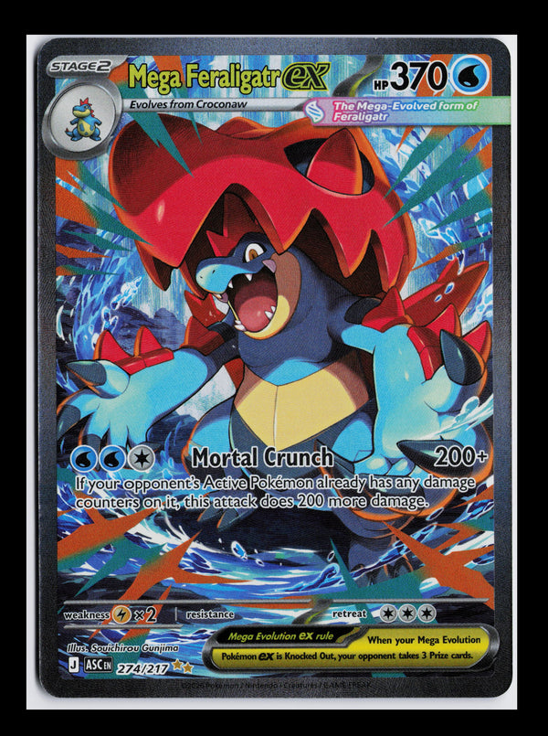 Carta Pokémon Mega Feraligatr ex · Ascended Heroes #274/217 (NM) — pieza única en Moon's Collectibles México