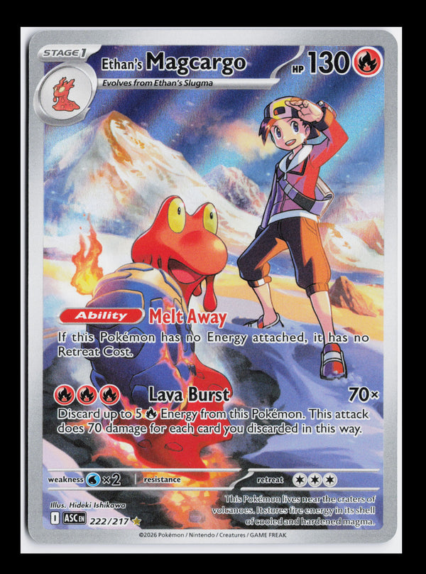 Carta Pokémon Ethan's Magcargo · Ascended Heroes #222/217 (NM) — pieza única en Moon's Collectibles México