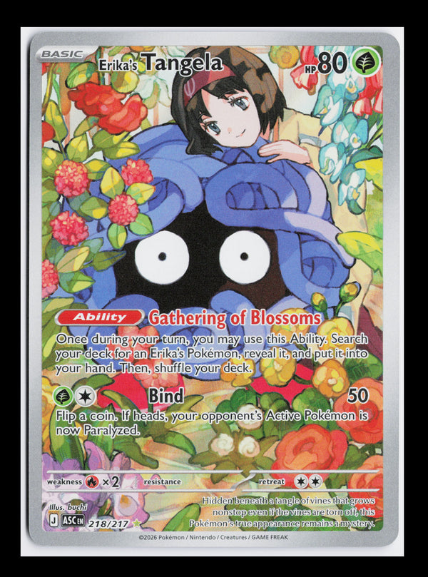 Carta Pokémon Erika's Tangela · Ascended Heroes #218/217 (NM) — pieza única en Moon's Collectibles México