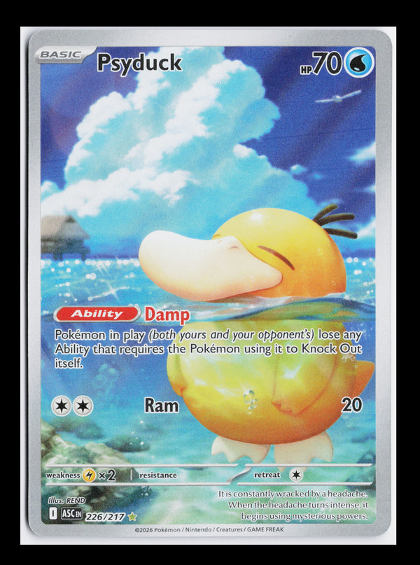 Carta Pokémon Psyduck · Ascended Heroes #226/217 (NM) — pieza única en Moon's Collectibles México