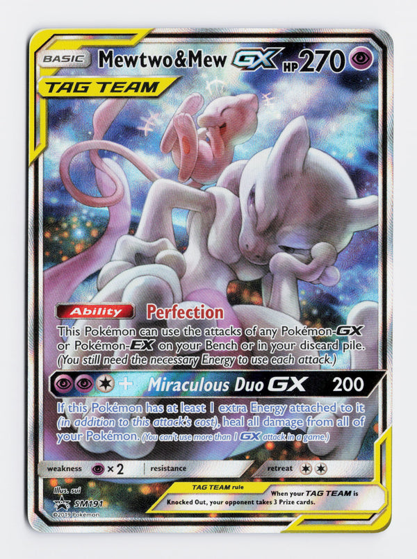 Carta Pokémon Mewtwo & Mew-GX · SM Black Star Promos #SM191 (NM) — pieza única en Moon's Collectibles México