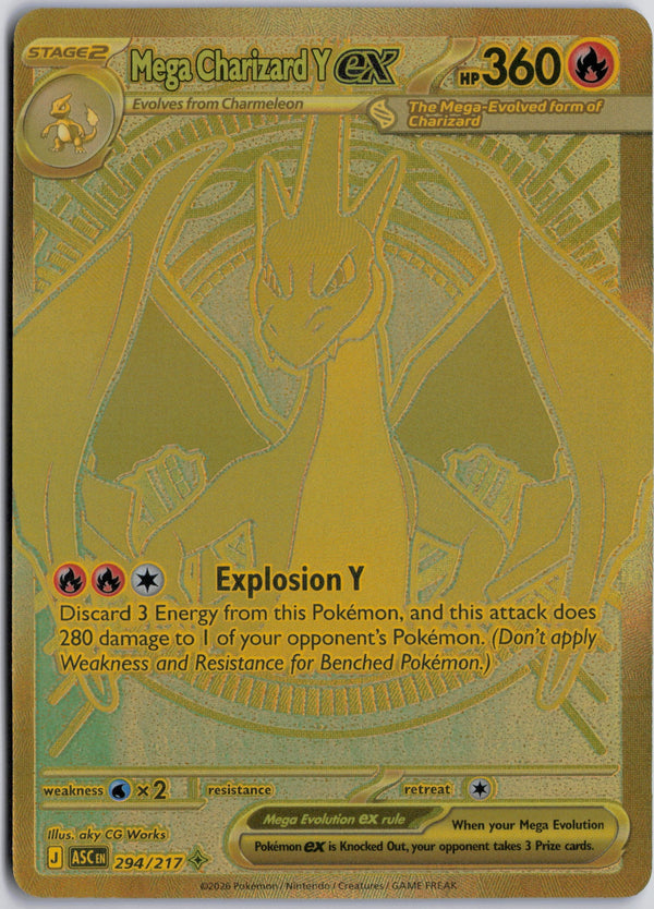 Carta Pokémon Mega Charizard Y ex · Ascended Heroes #294/217 (NM) — pieza única en Moon's Collectibles México