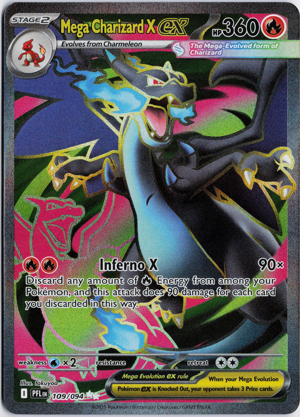 Carta Pokémon Mega Charizard X ex · Phantasmal Flames #109/094 (NM) — pieza única en Moon's Collectibles México