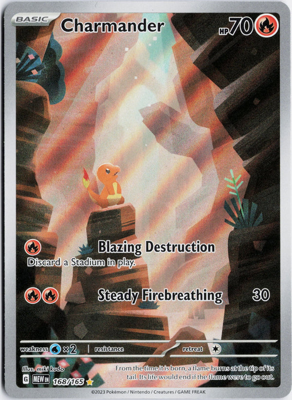 Carta Pokémon Charmander · 151 #168/165 (NM) — pieza única en Moon's Collectibles México