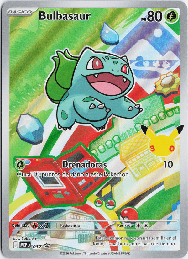Carta Pokémon Bulbasaur · Mega Evolution Black Star Promos #037 (NM) — pieza única en Moon's Collectibles México
