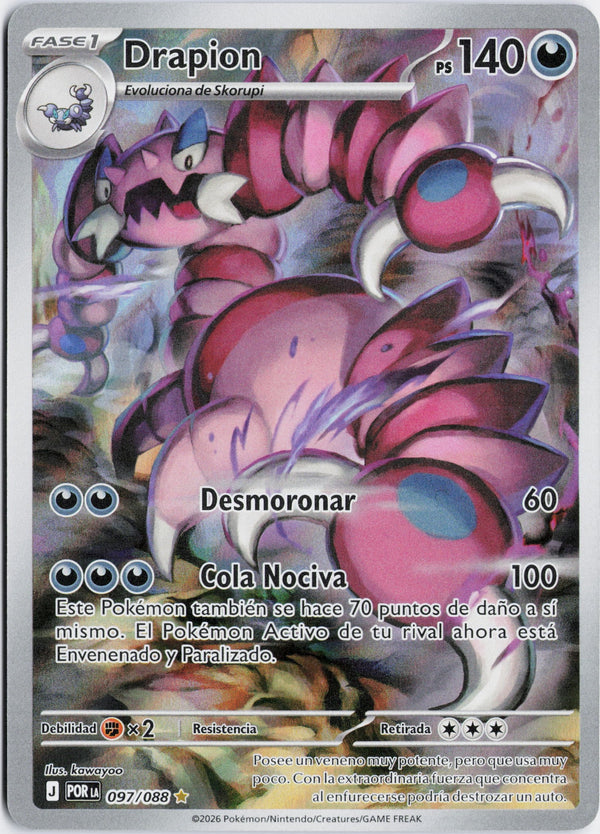 Carta Pokémon Drapion · Perfect Order #097/088 (NM) — pieza única en Moon's Collectibles México