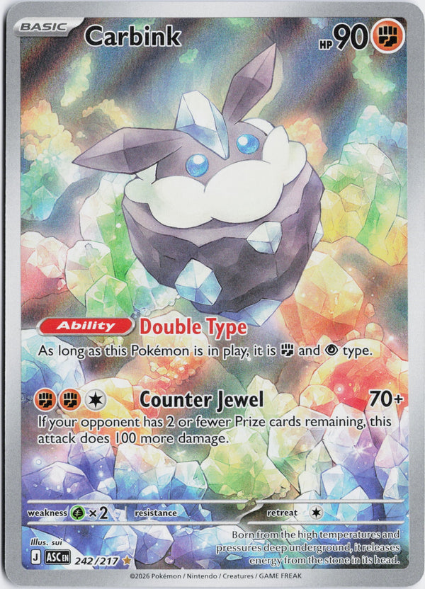 Carta Pokémon Carbink · Ascended Heroes #242/217 (NM) — pieza única en Moon's Collectibles México