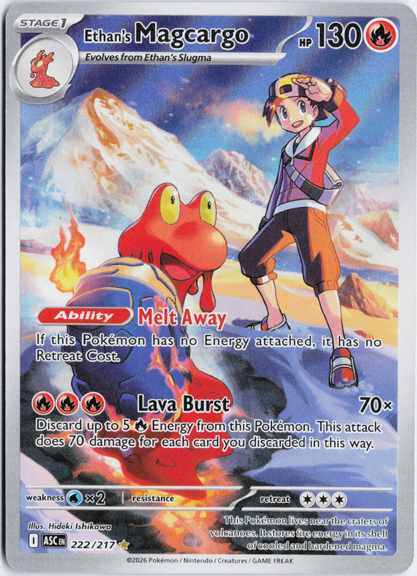 Carta Pokémon Ethan's Magcargo · Ascended Heroes #222/217 (NM) — pieza única en Moon's Collectibles México