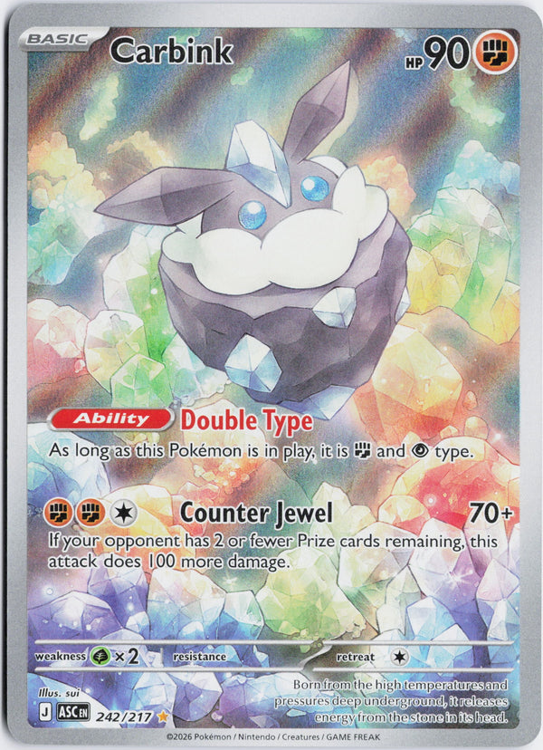 Carta Pokémon Carbink · Ascended Heroes #242/217 (NM) — pieza única en Moon's Collectibles México