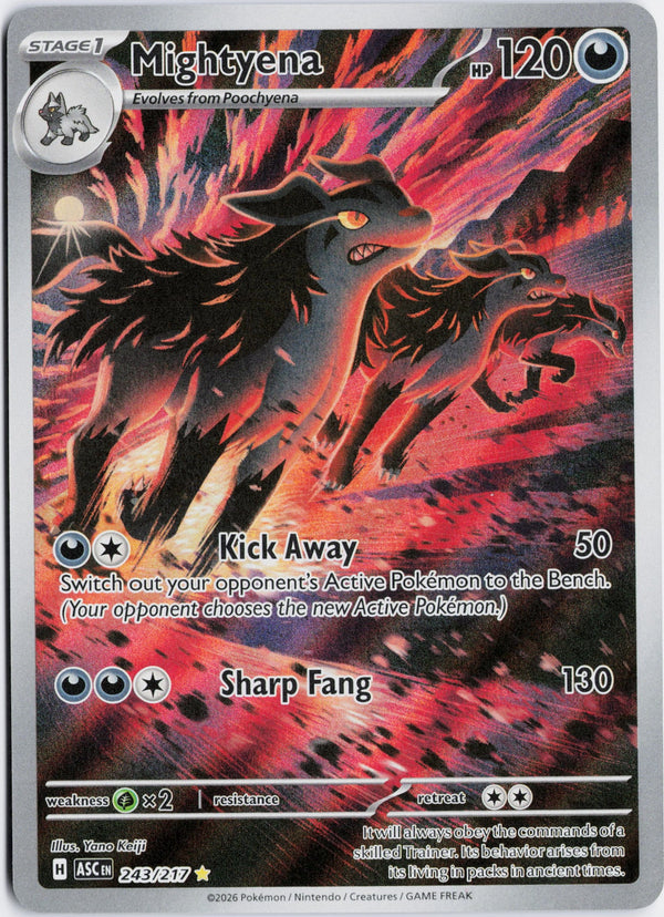 Carta Pokémon Mightyena · Ascended Heroes #243/217 (NM) — pieza única en Moon's Collectibles México