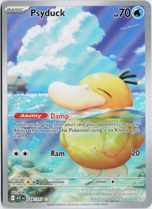 Carta Pokémon Psyduck · Ascended Heroes #226/217 (NM) — pieza única en Moon's Collectibles México