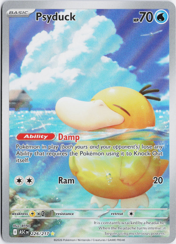 Carta Pokémon Psyduck · Ascended Heroes #226/217 (NM) — pieza única en Moon's Collectibles México