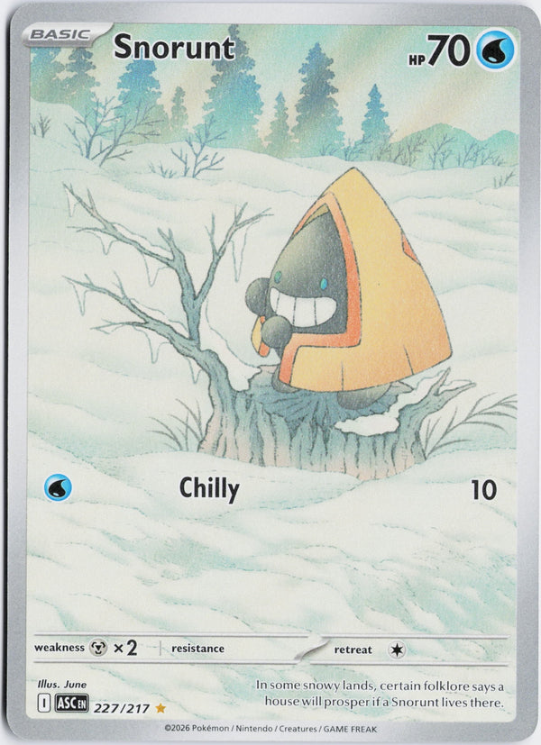 Carta Pokémon Snorunt · Ascended Heroes #227/217 (NM) — pieza única en Moon's Collectibles México