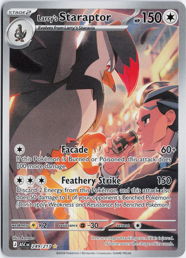 Carta Pokémon Larry's Staraptor · Ascended Heroes #249/217 (NM) — pieza única en Moon's Collectibles México