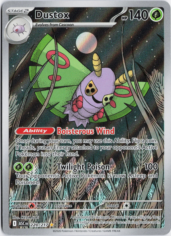 Carta Pokémon Dustox · Ascended Heroes #220/217 (NM) — pieza única en Moon's Collectibles México