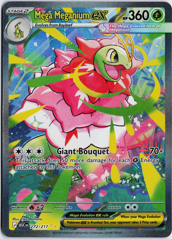 Carta Pokémon Mega Meganium ex · Ascended Heroes #272/217 (NM) — pieza única en Moon's Collectibles México