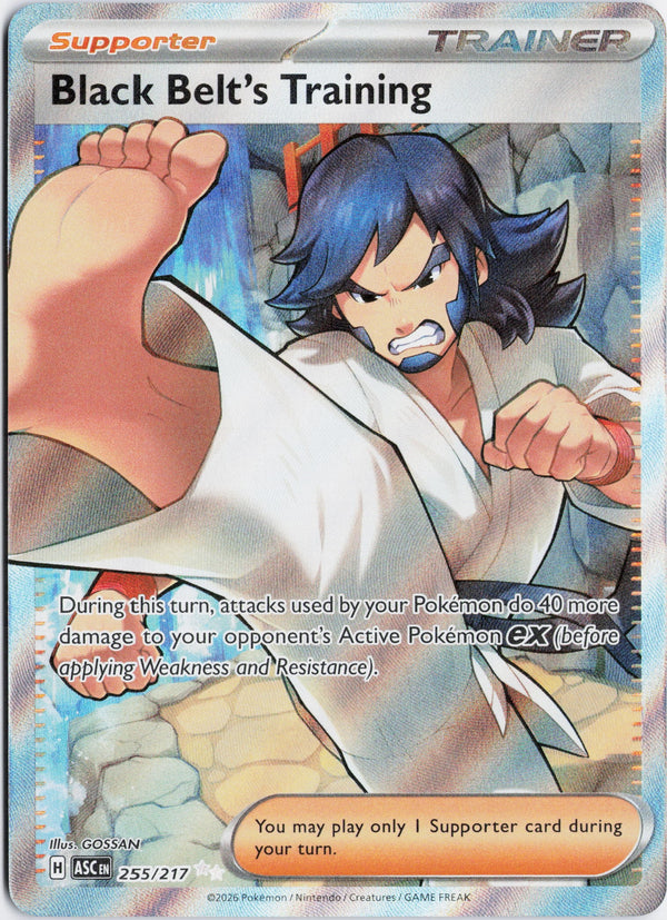 Carta Pokémon Black Belt's Training · Ascended Heroes #255/217 (NM) — pieza única en Moon's Collectibles México