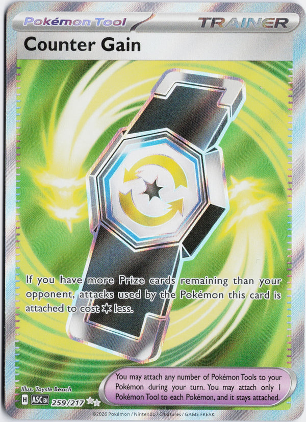 Carta Pokémon Counter Gain · Ascended Heroes #259/217 (NM) — pieza única en Moon's Collectibles México