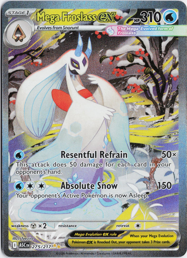 Carta Pokémon Mega Froslass ex · Ascended Heroes #275/217 (NM) — pieza única en Moon's Collectibles México