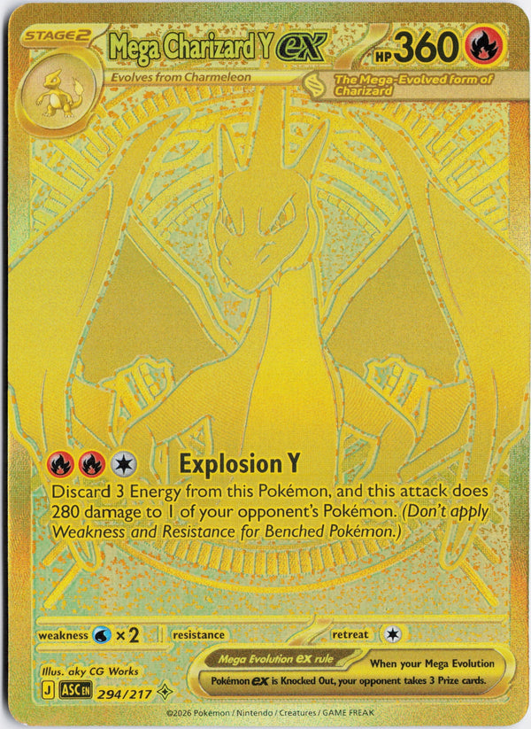 Carta Pokémon Mega Charizard Y ex · Ascended Heroes #294/217 (LP) — pieza única en Moon's Collectibles México