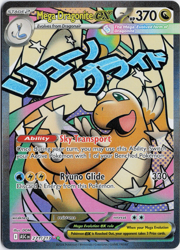 Carta Pokémon Mega Dragonite ex · Ascended Heroes #271/217 (NM) — pieza única en Moon's Collectibles México