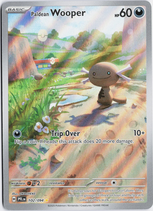 Carta Pokémon Paldean Wooper · Phantasmal Flames #102/094 (NM) — pieza única en Moon's Collectibles México