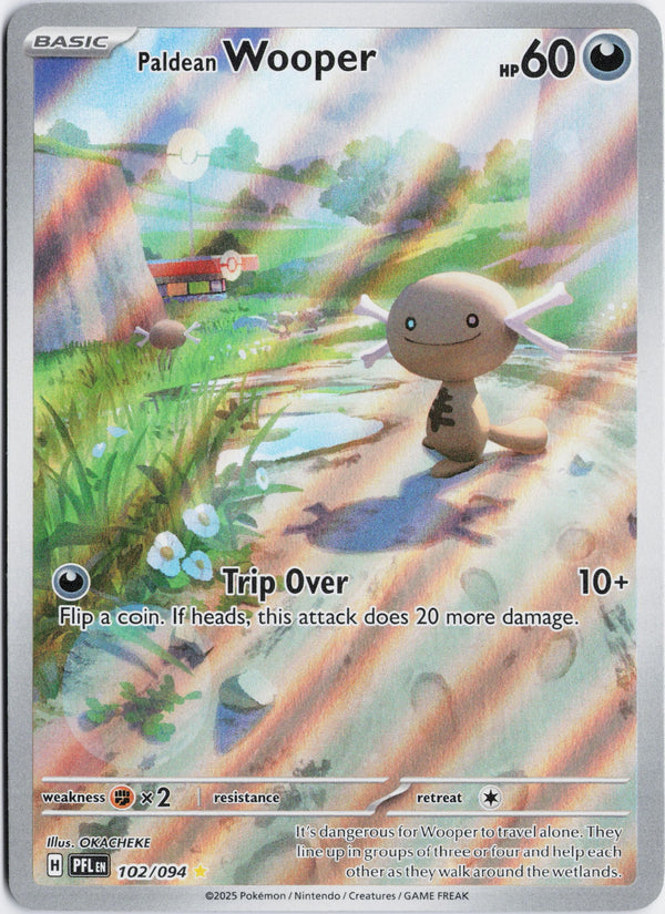 Carta Pokémon Paldean Wooper · Phantasmal Flames #102/094 (NM) — pieza única en Moon's Collectibles México