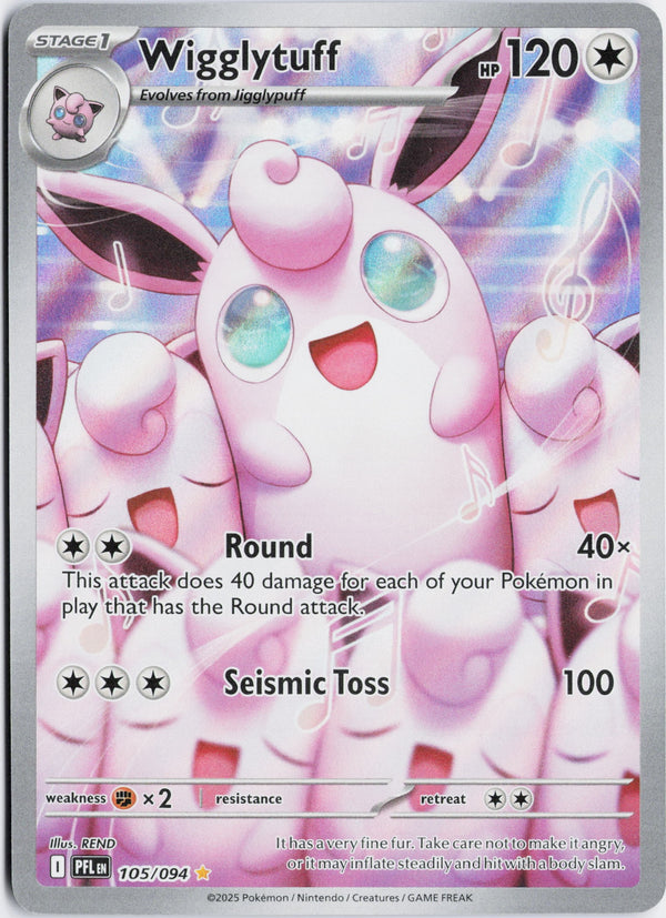 Carta Pokémon Wigglytuff · Phantasmal Flames #105/094 (NM) — pieza única en Moon's Collectibles México