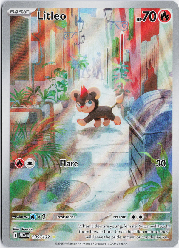 Carta Pokémon Litleo · Mega Evolution #139/132 (NM) — pieza única en Moon's Collectibles México