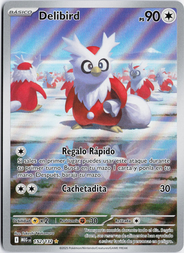 Carta Pokémon Delibird · Mega Evolution #152/132 (NM) — pieza única en Moon's Collectibles México