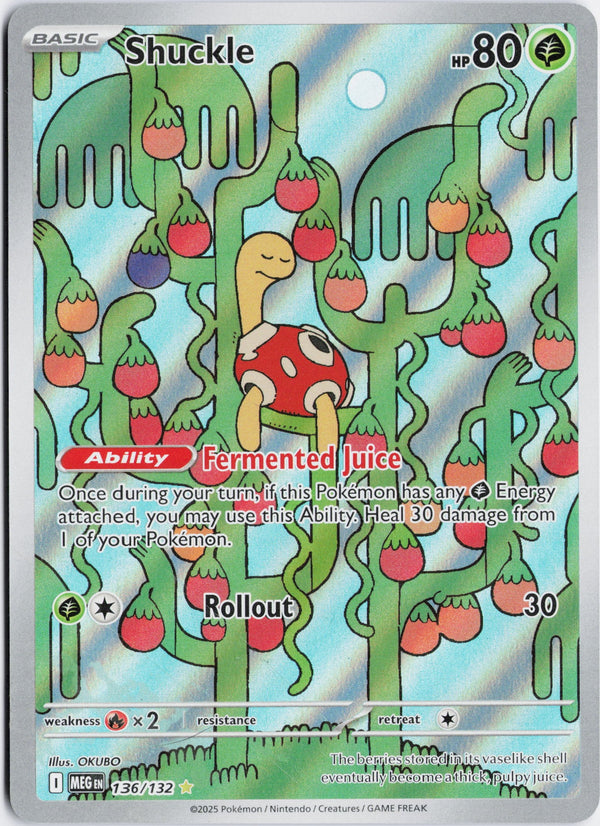 Carta Pokémon Shuckle · Mega Evolution #136/132 (NM) — pieza única en Moon's Collectibles México