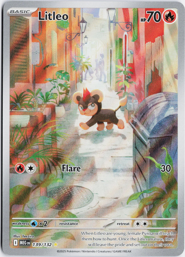 Carta Pokémon Litleo · Mega Evolution #139/132 (NM) — pieza única en Moon's Collectibles México