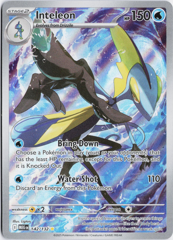 Carta Pokémon Inteleon · Mega Evolution #142/132 (NM) — pieza única en Moon's Collectibles México