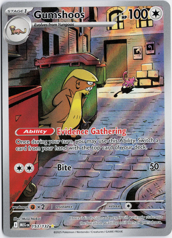 Carta Pokémon Gumshoos · Mega Evolution #153/132 (NM) — pieza única en Moon's Collectibles México