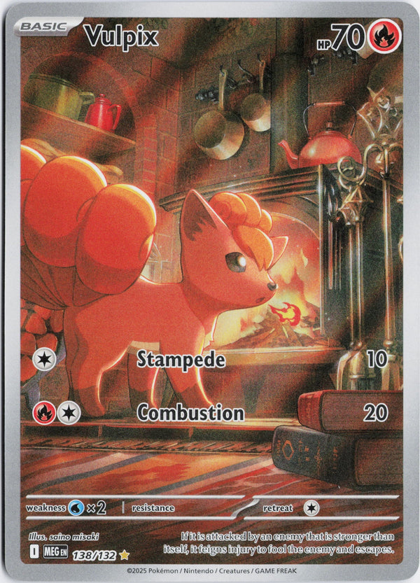 Carta Pokémon Vulpix · Mega Evolution #138/132 (NM) — pieza única en Moon's Collectibles México