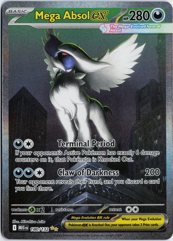 Carta Pokémon Mega Absol ex · Mega Evolution #180/132 (NM) — pieza única en Moon's Collectibles México
