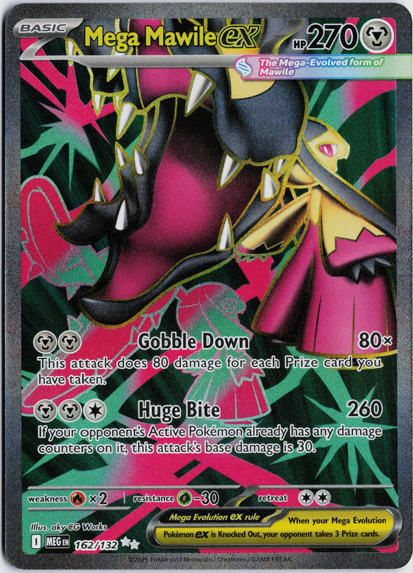 Carta Pokémon Mega Mawile ex · Mega Evolution #162/132 (NM) — pieza única en Moon's Collectibles México