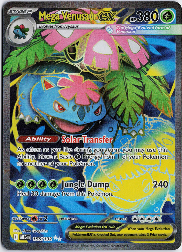 Carta Pokémon Mega Venusaur ex · Mega Evolution #155/132 (NM) — pieza única en Moon's Collectibles México