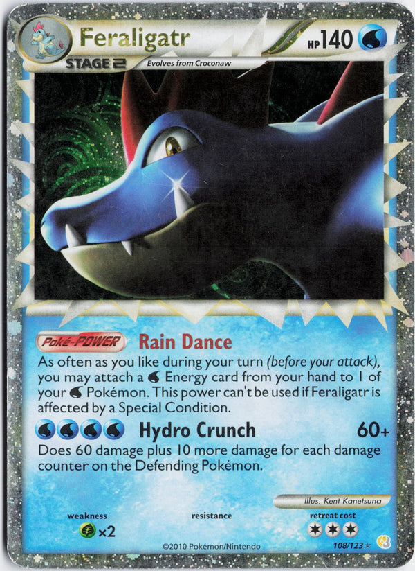 Carta Pokémon Feraligatr · HeartGold & SoulSilver #108/123 (DMG) — pieza única en Moon's Collectibles México