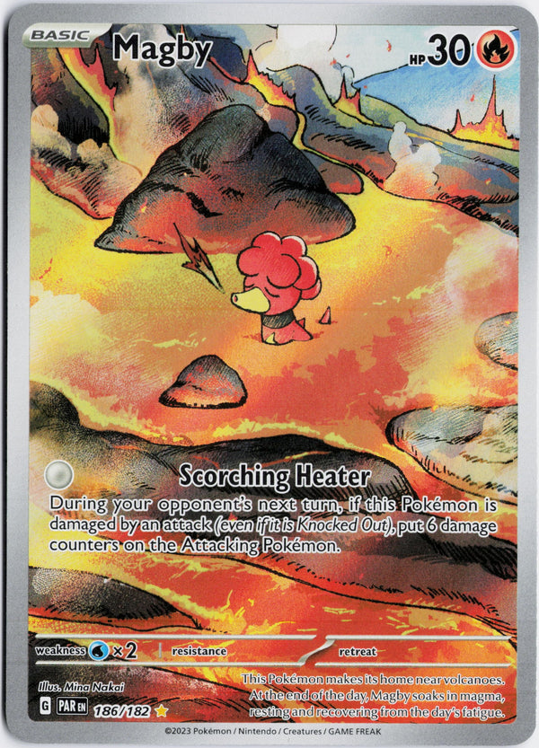 Carta Pokémon Magby · Paradox Rift #186/182 (NM) — pieza única en Moon's Collectibles México