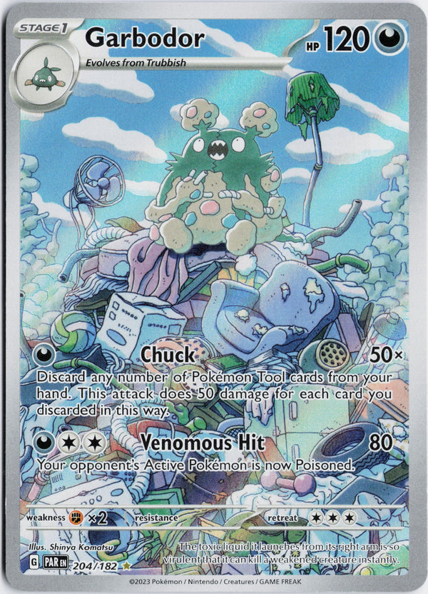 Carta Pokémon Garbodor · Paradox Rift #204/182 (NM) — pieza única en Moon's Collectibles México