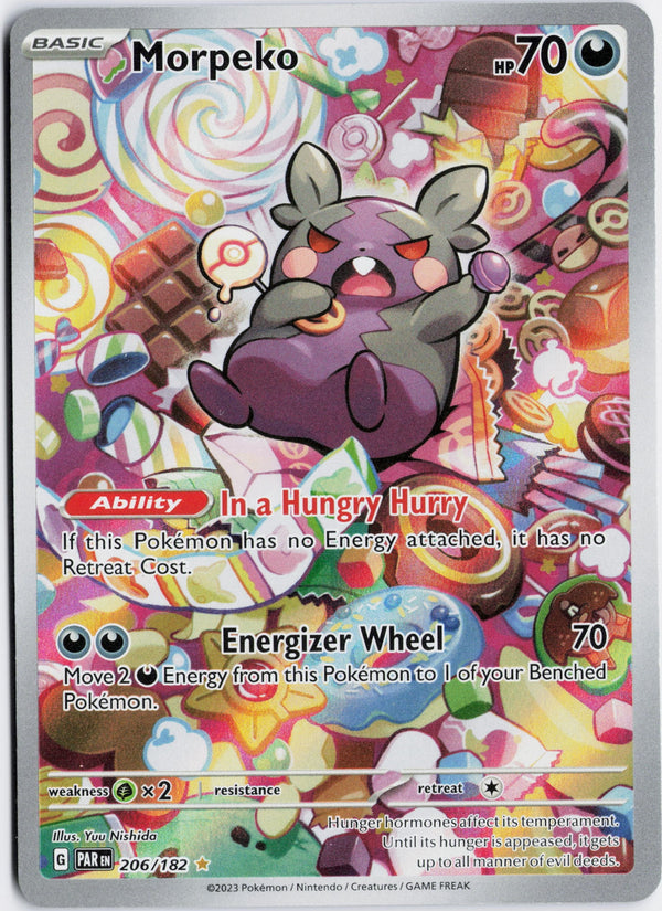 Carta Pokémon Morpeko · Paradox Rift #206/182 (NM) — pieza única en Moon's Collectibles México