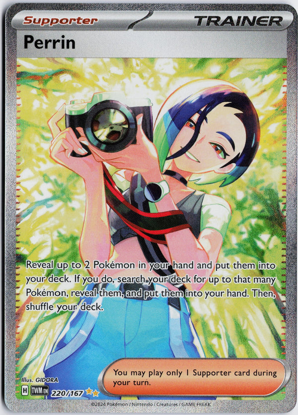 Carta Pokémon Perrin · Twilight Masquerade #220/167 (NM) — pieza única en Moon's Collectibles México