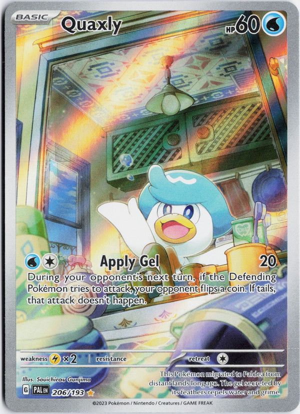 Carta Pokémon Quaxly · Paldea Evolved #206/193 (NM) — pieza única en Moon's Collectibles México