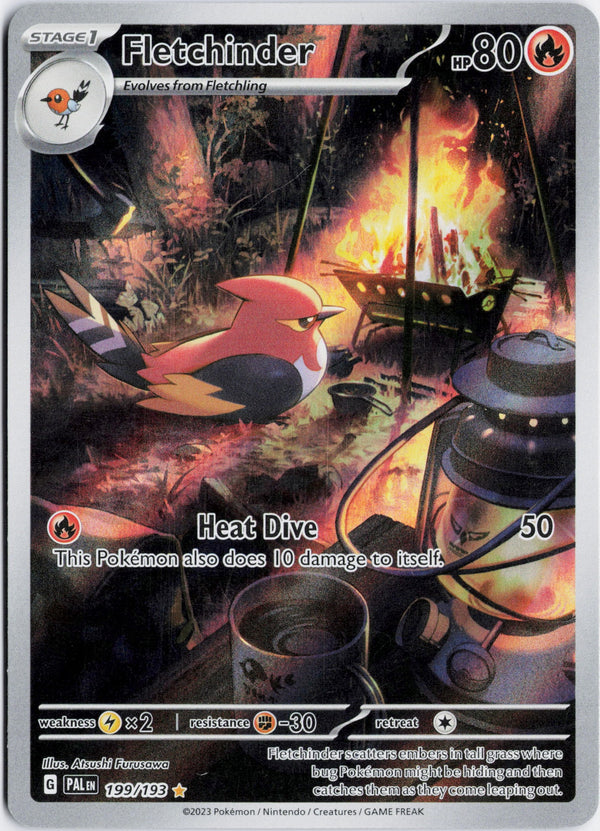 Carta Pokémon Fletchinder · Paldea Evolved #199/193 (NM) — pieza única en Moon's Collectibles México
